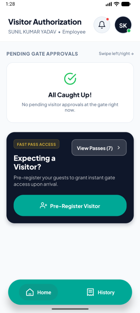 GateFlow VMS Mobile App Dashboard
